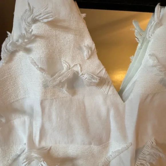 Anthropologie Mauve White Textured Women's Dress - Picture 3 of 8